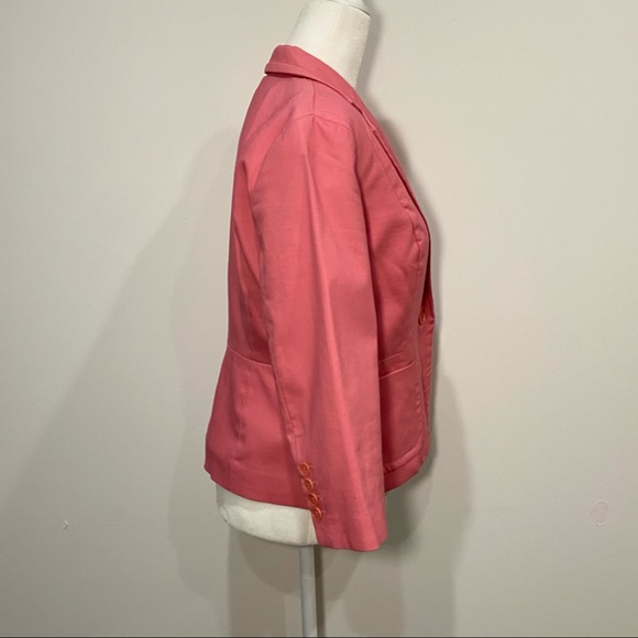 Talbot's Pink 7/8 Sleeve One Button Blazer Size 8 Petite - Picture 6 of 15